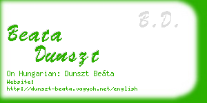 beata dunszt business card
